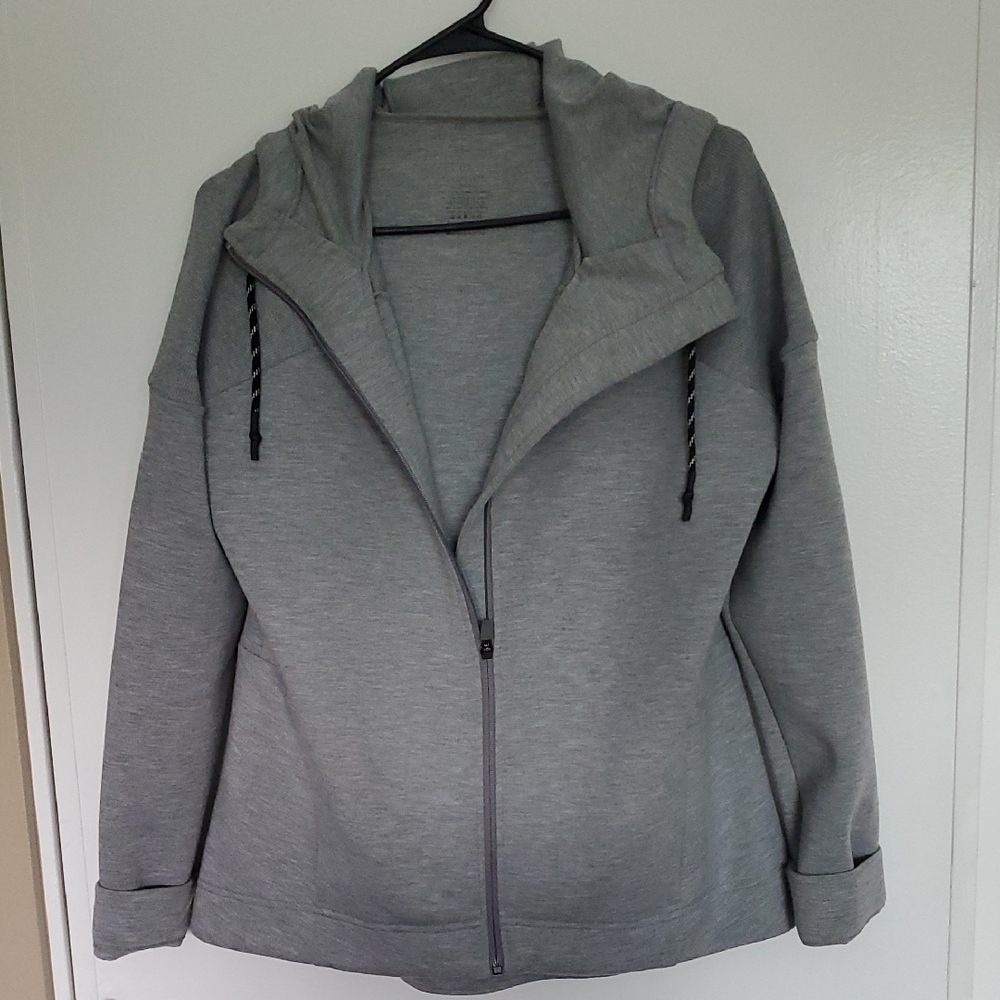 Sweaty Betty Hugh End Jacket Designer Stylish Gray Women's Zip-Up Hoodie